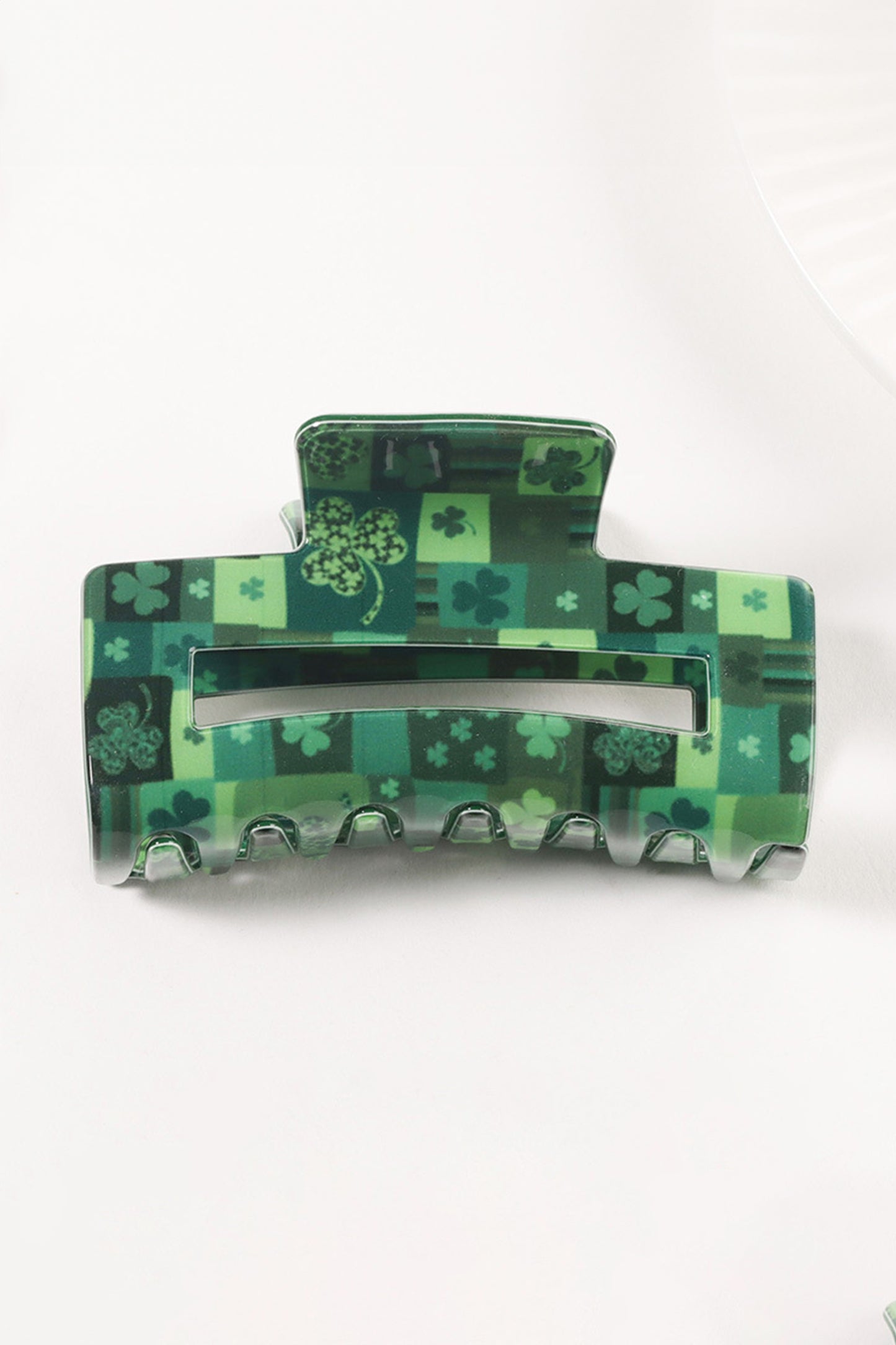 Green Clover Square Hair Claw Clip for St Patrick’s Day