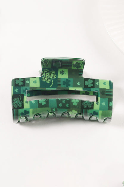 Green Clover Square Hair Claw Clip for St Patrick’s Day