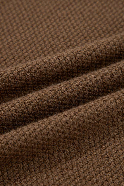 Parchment Color Block Knit Striped Sleeve Detail Casual Sweater