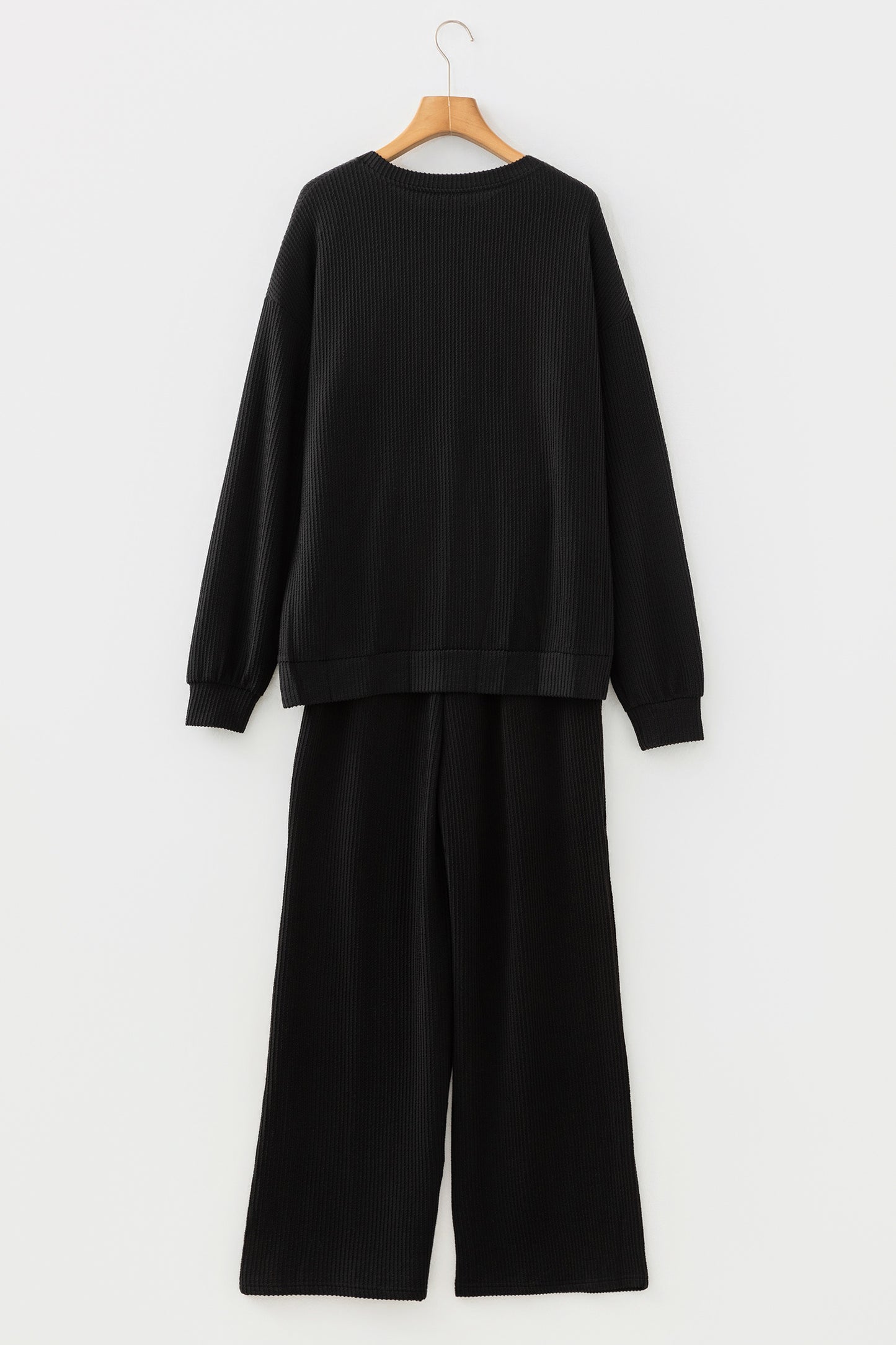 JOLLY Ribbed Knit Long Sleeve Top and Pants Set