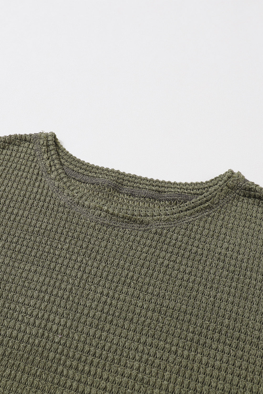 Black Waffle Knit Oversized Top with Side Slits