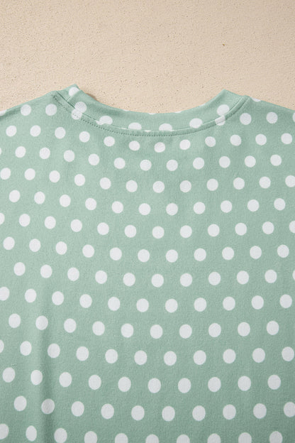 Polka Dot Lounge Short Set Casual Two Piece Outfit