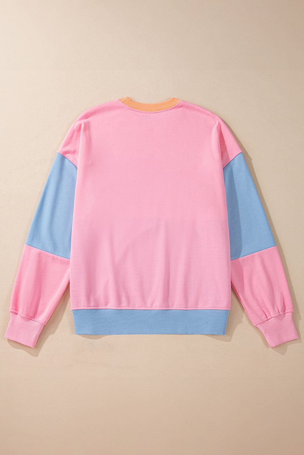 Mauve Colorblock Drop Shoulder Oversized Sweatshirt