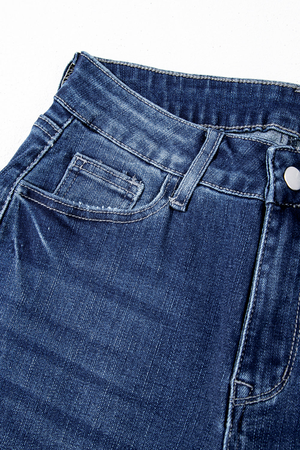 High Waist Flared Jeans with Raw Hem