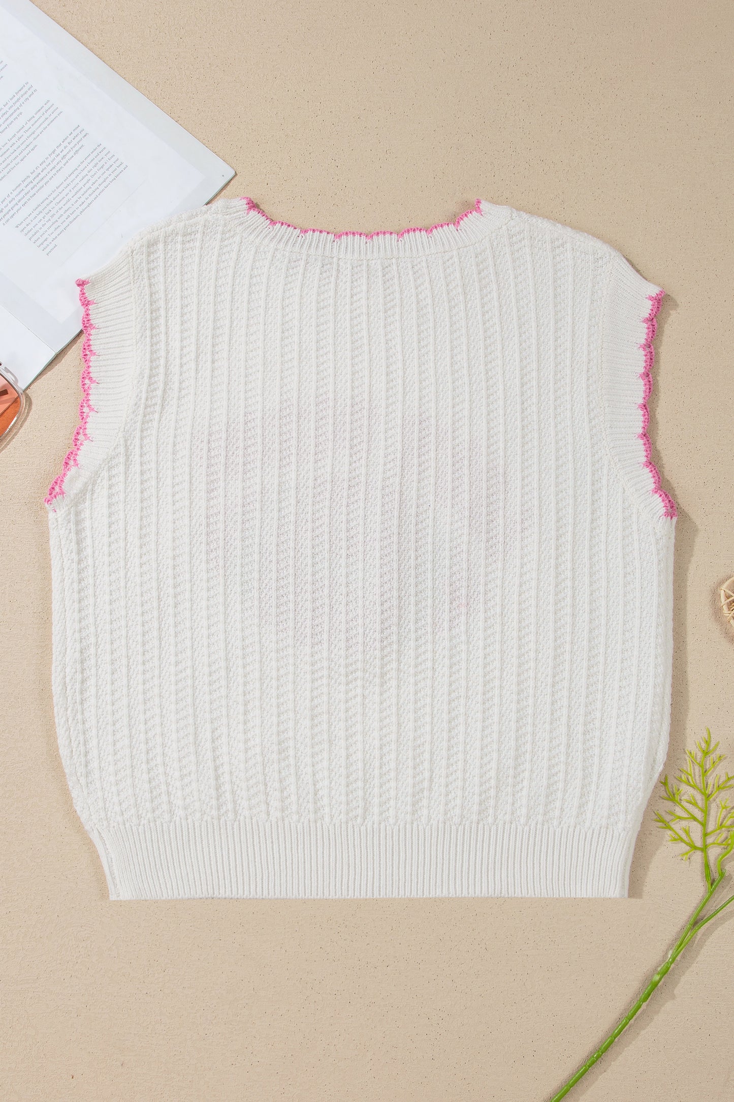 Lets Play Textured Knit Rugby Pattern Sweater Vest Game Day