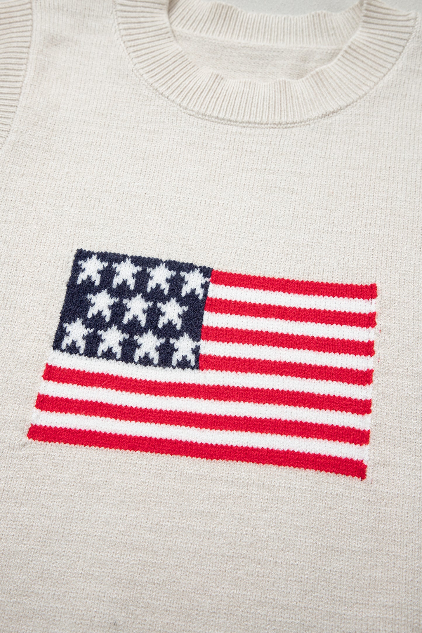American Flag Knit Tank Independence Day Sleeveless Top