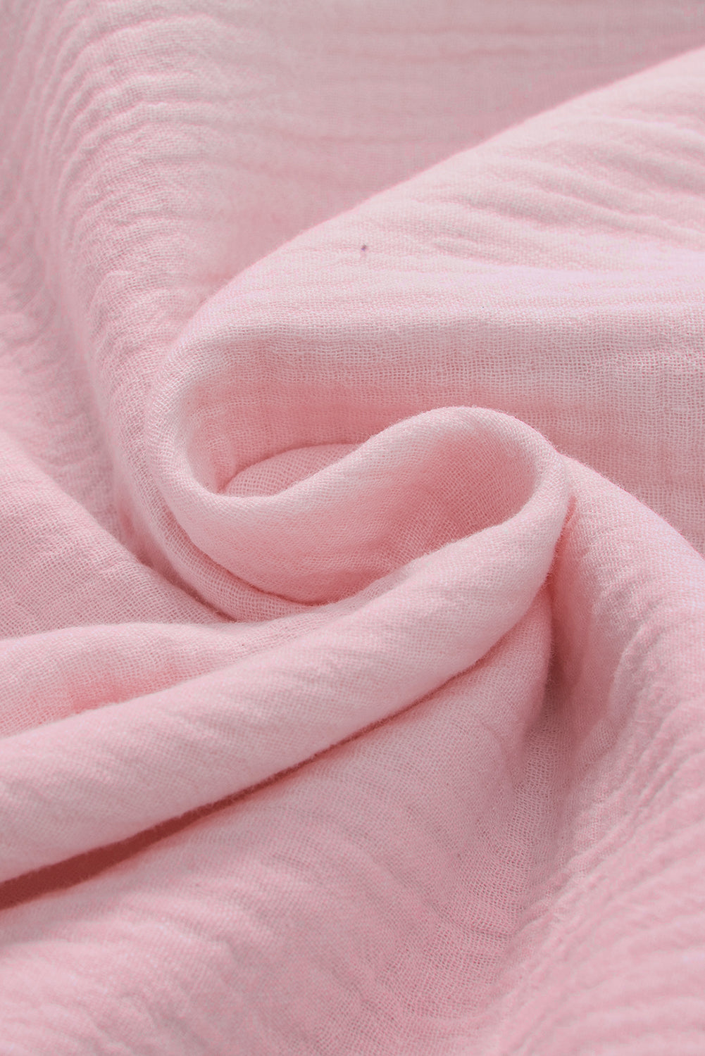 Pink Cotton Gauze Ruffle Sleeve Summer Blouse Top