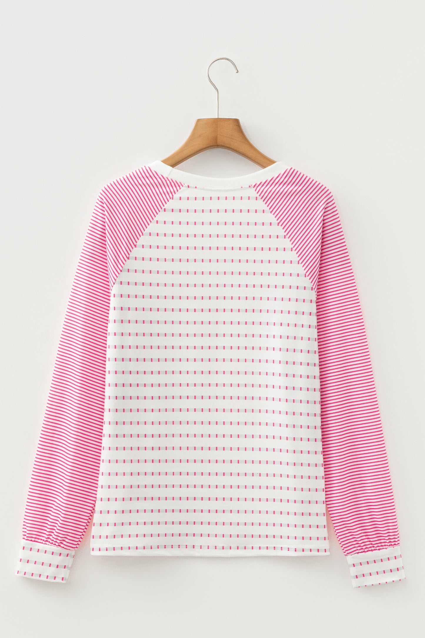 Striped Raglan Sleeve Color Block Long Sleeve Top