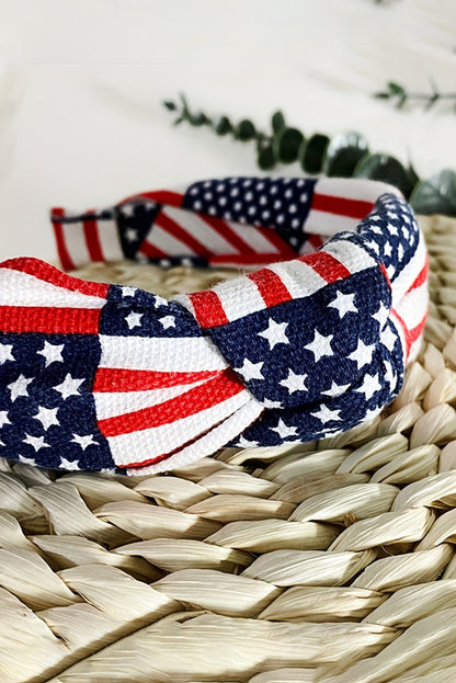 Navy Blue Flag Day Knotted Headband