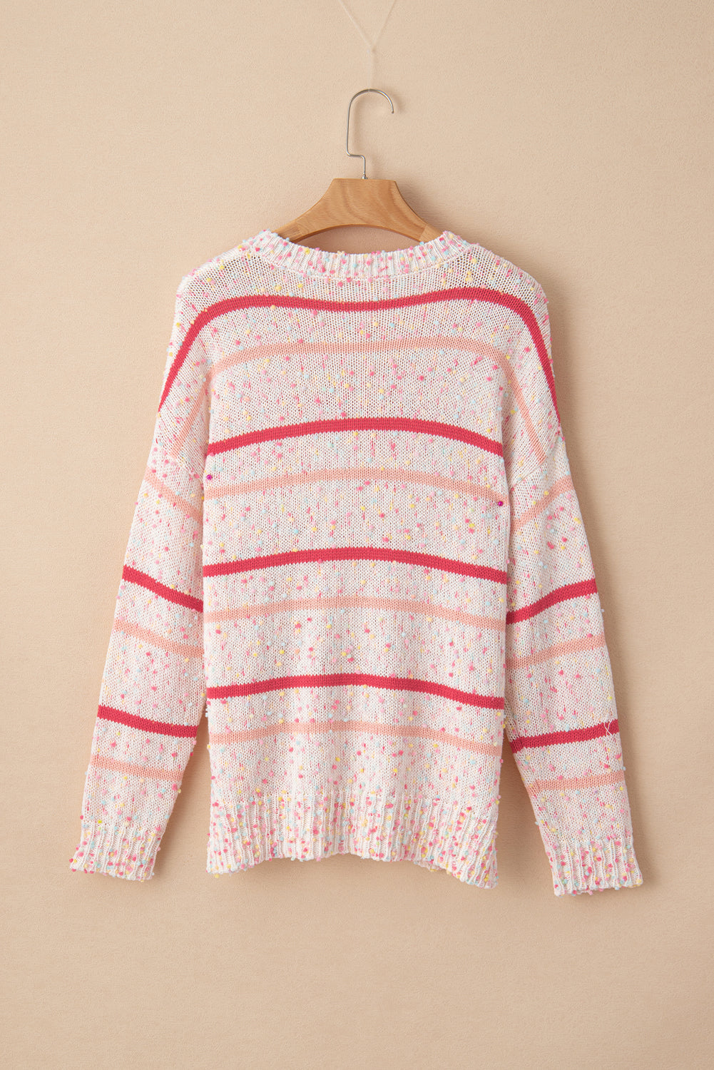 Pink Striped Confetti Knit Sweater