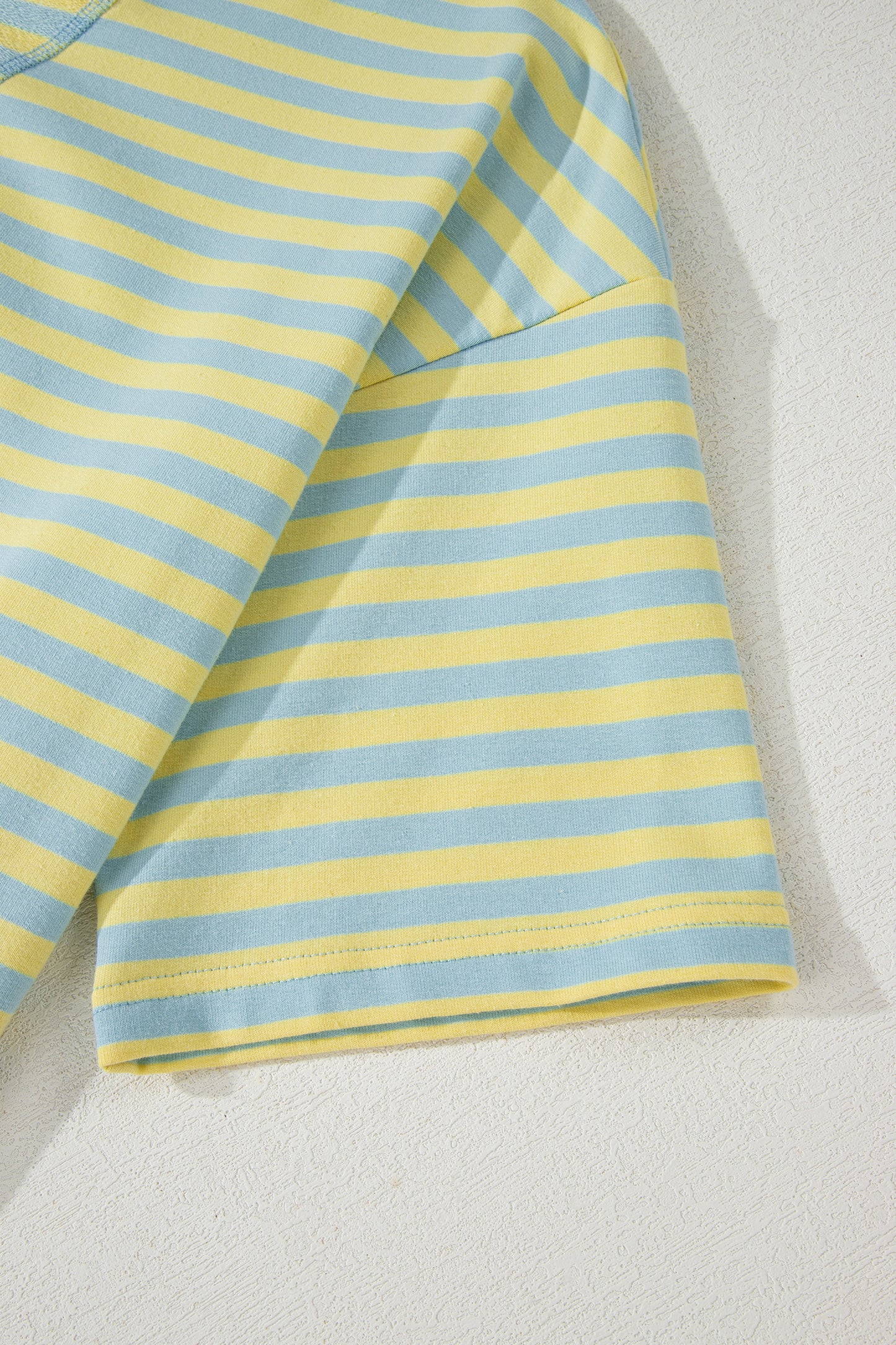 Striped Two Piece Lounge Set Womens Tee and Shorts