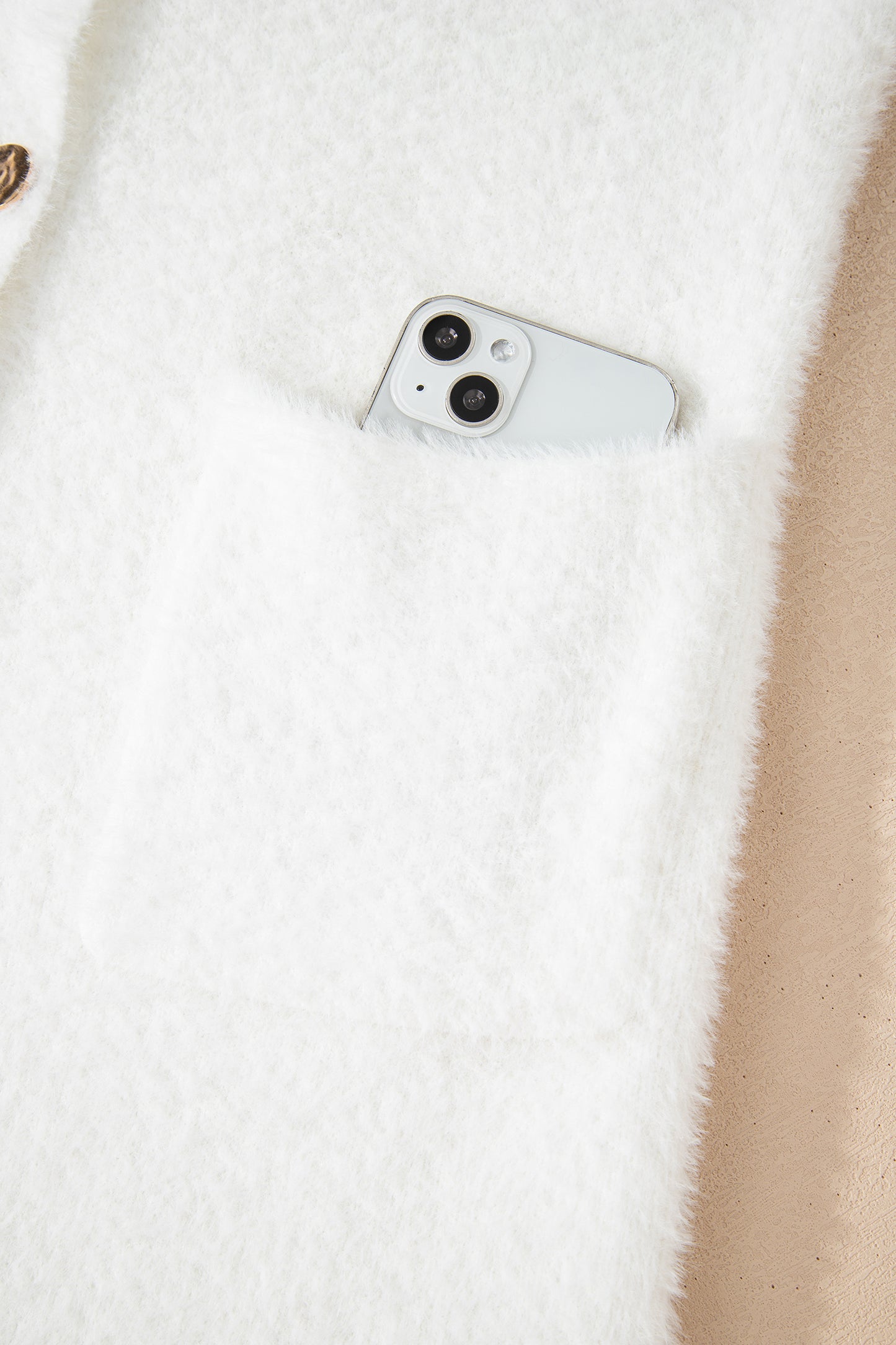 Soft Fuzzy Button Front Long Knit Cardigan with Pockets