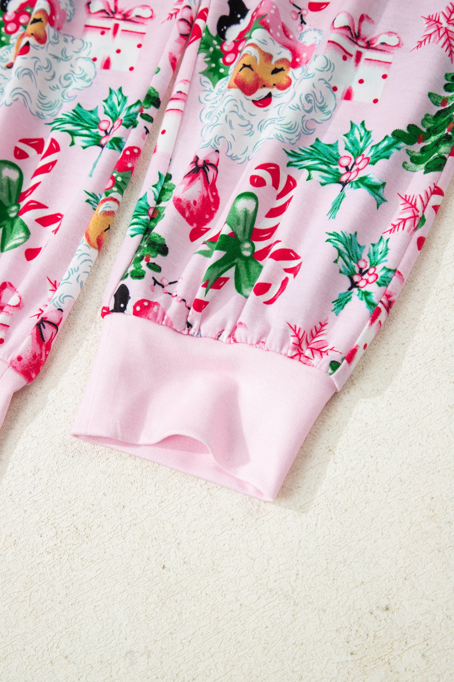Christmas Tree Print Button Lounge Set for Women 2pcs