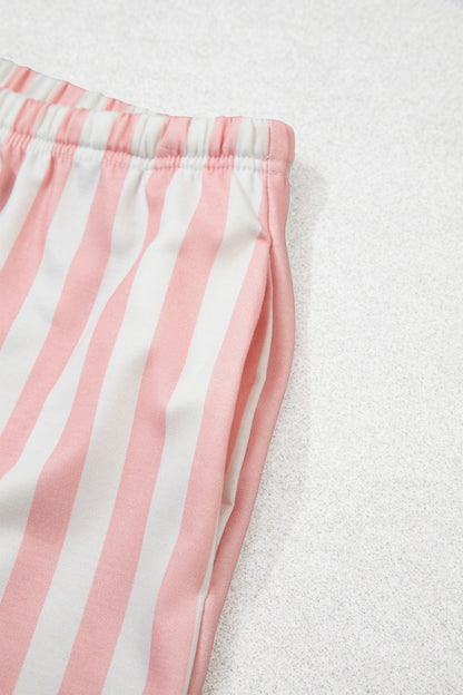 Women's Preppy Striped Color Block Matching Set