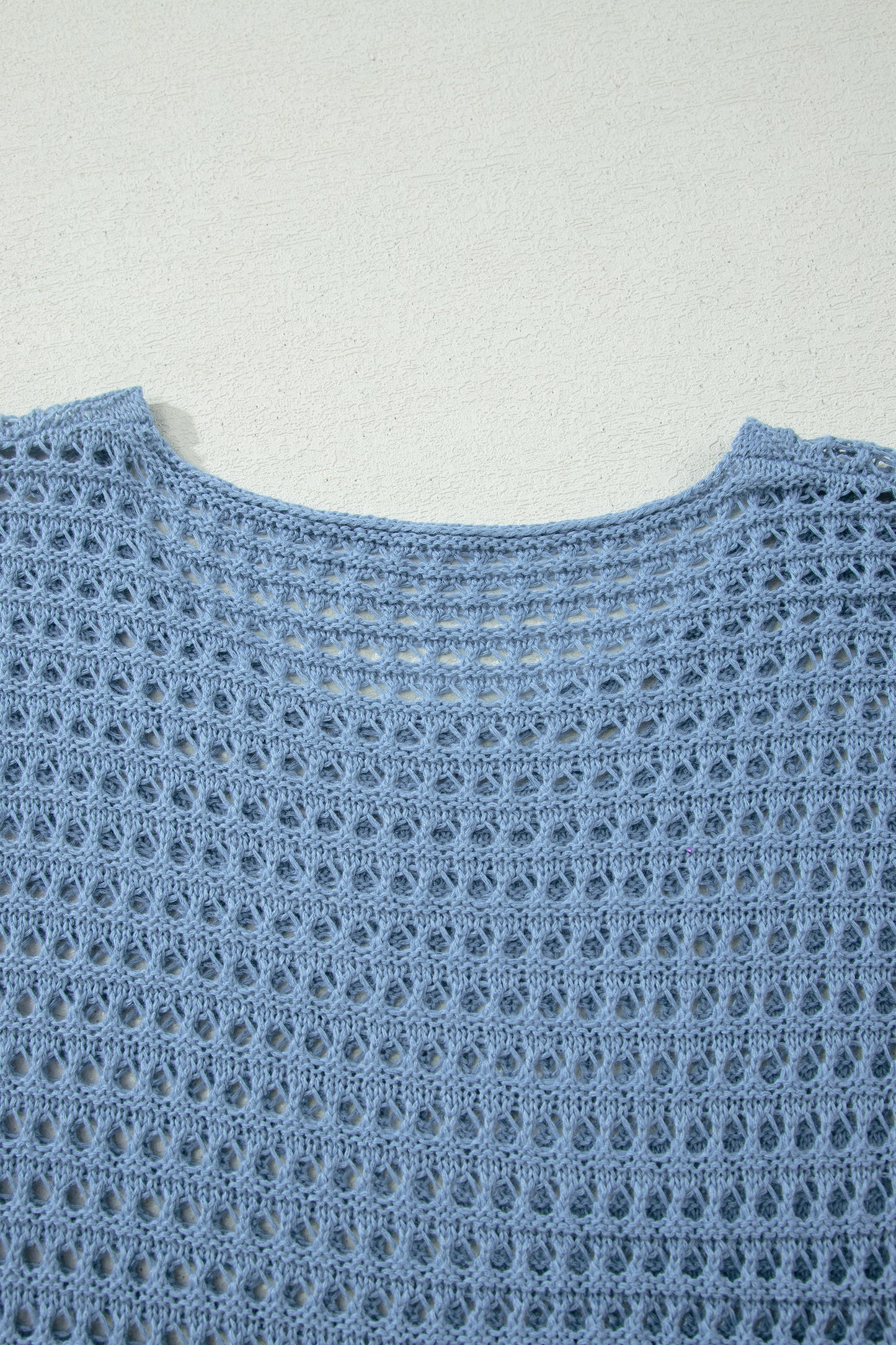 Myosotis Openwork Crochet Knit Round Neck Casual Sweater