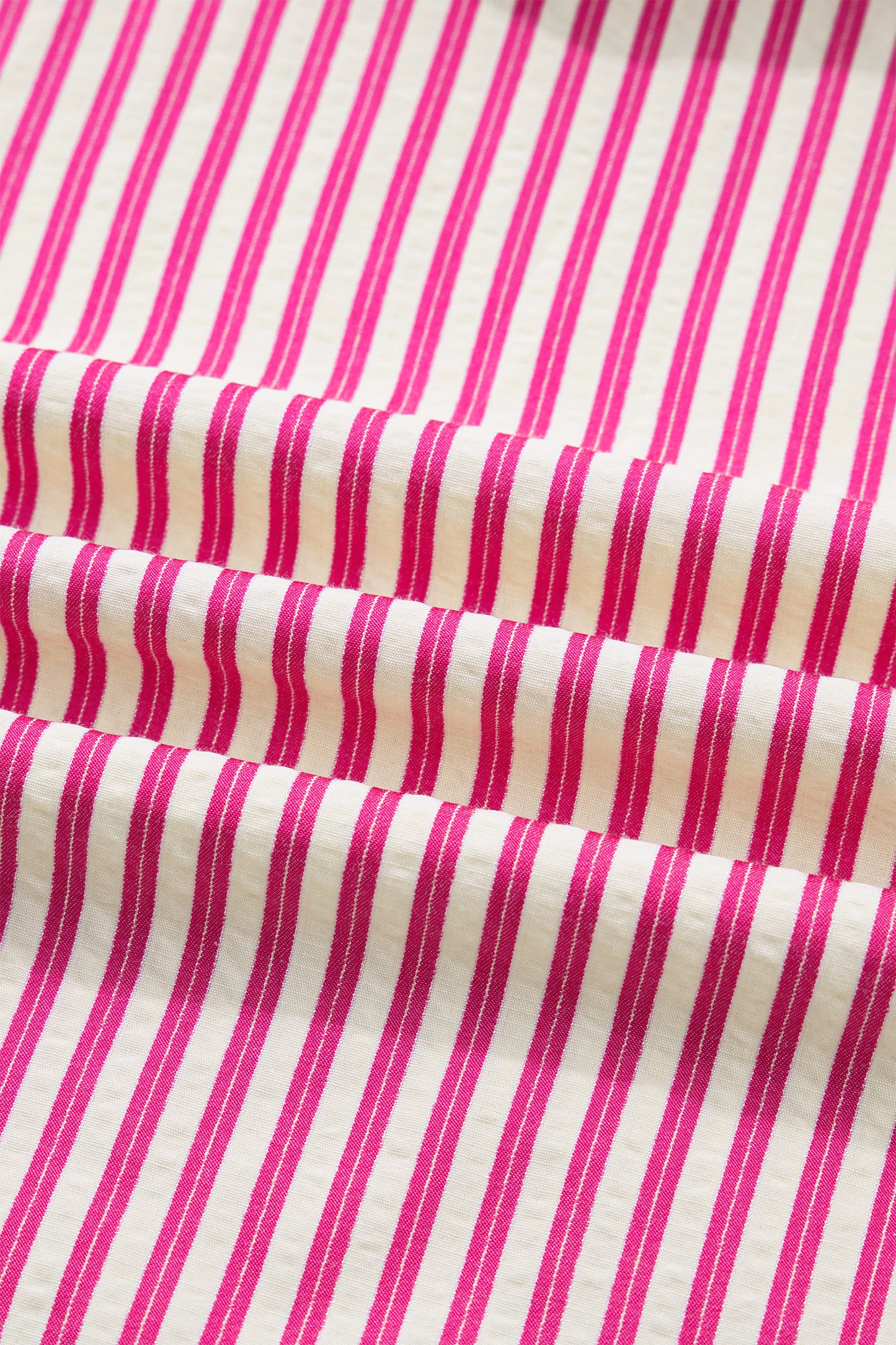Rose Stripe Shirred Blouse Ruffle Sleeve Summer Top
