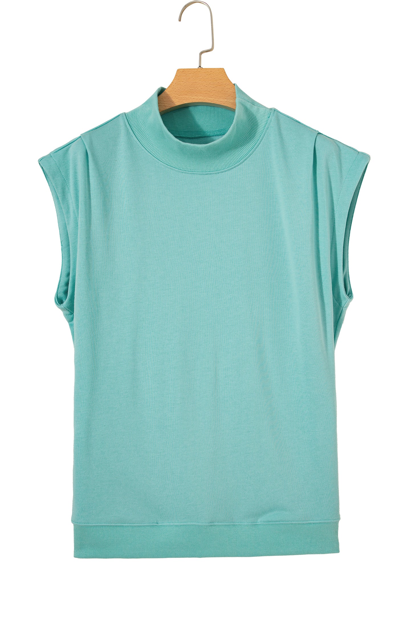 High Neck Cap Sleeve Loose Casual Top