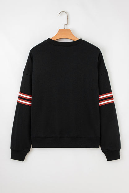 Game Day Bow Graphic Varsity Sweatshirt for Women