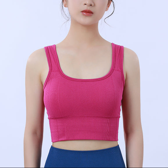Pilates Yoga Crop Sports Bra Seamless Tank Top
