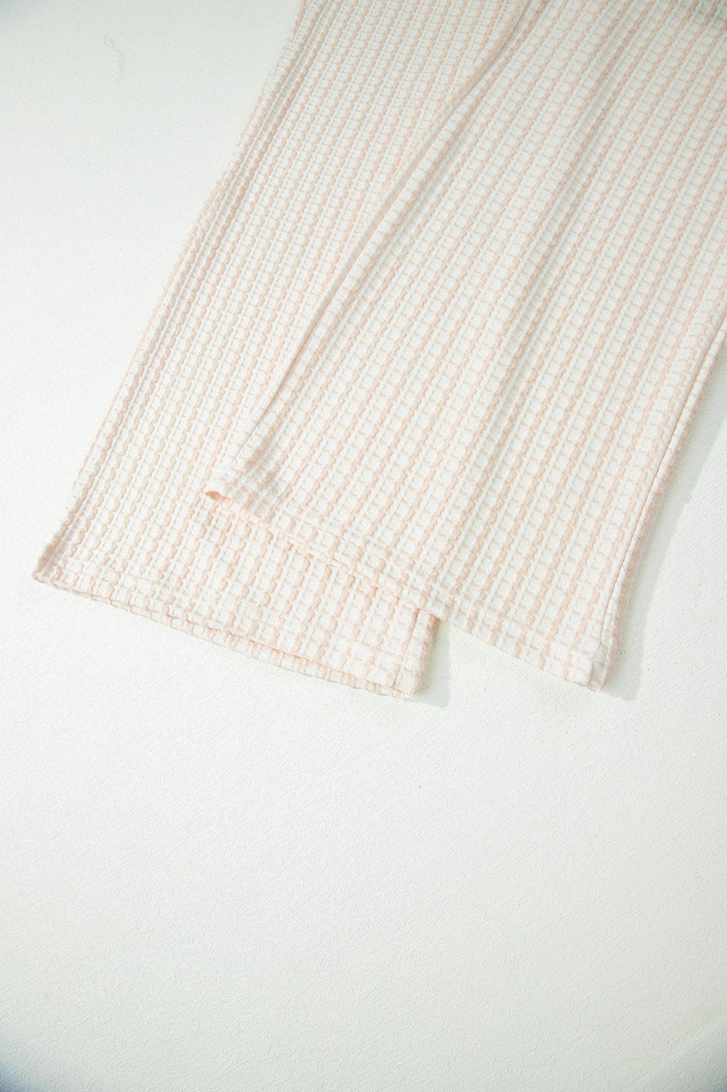 Textured Knit Set Loose Fit Lounge Top Wide Leg Pants