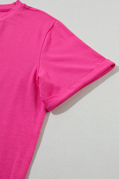 White Casual Crew Neck Short Sleeve Basic Tee