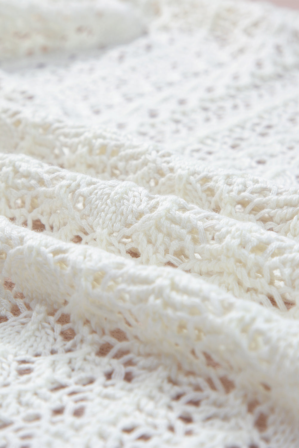 Chic Hollow Out Knit Cardigan with Drop Shoulders