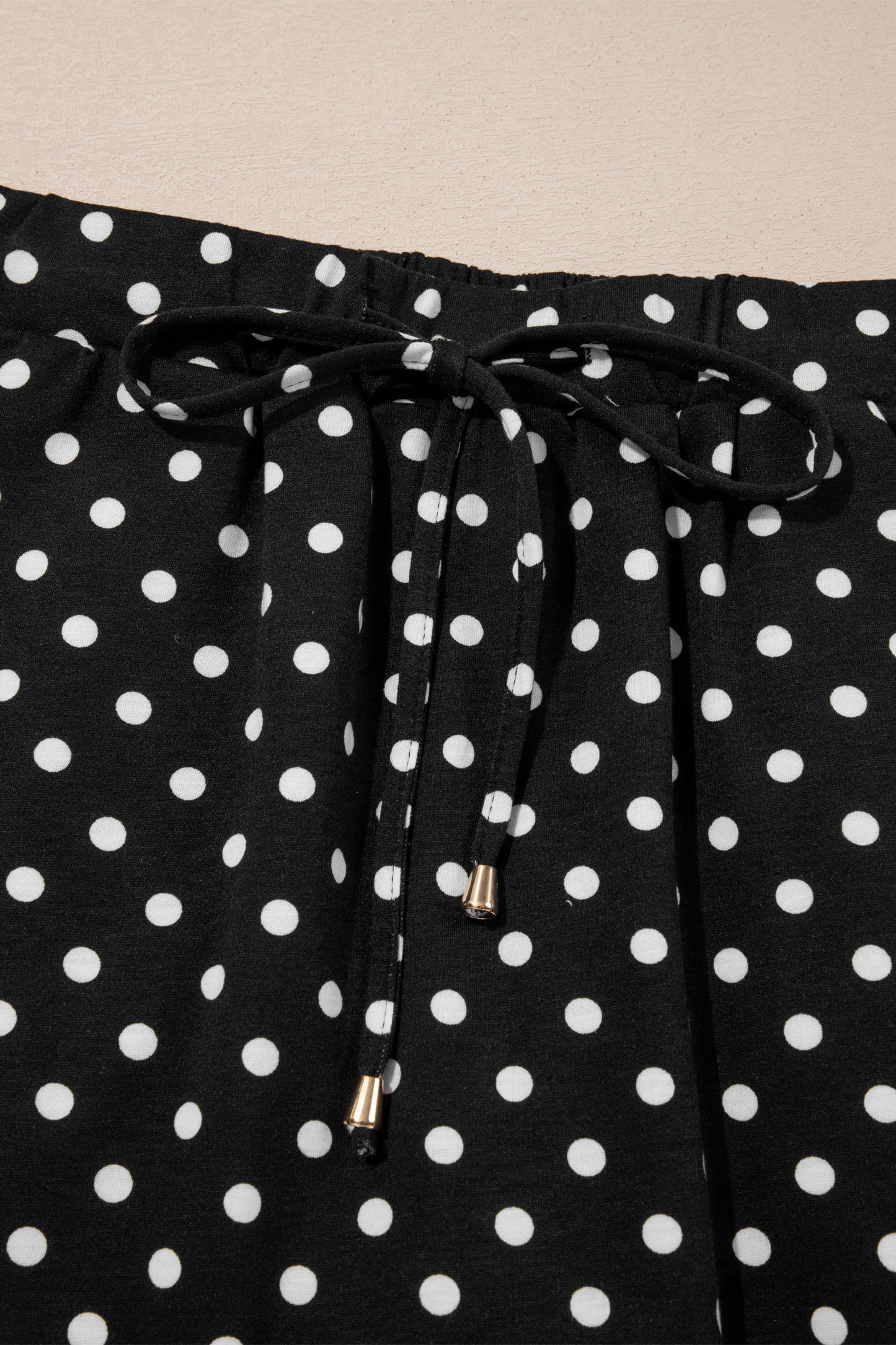 Fiery Red Polka Dot Drawstring Pocket Mini Skort Skirt