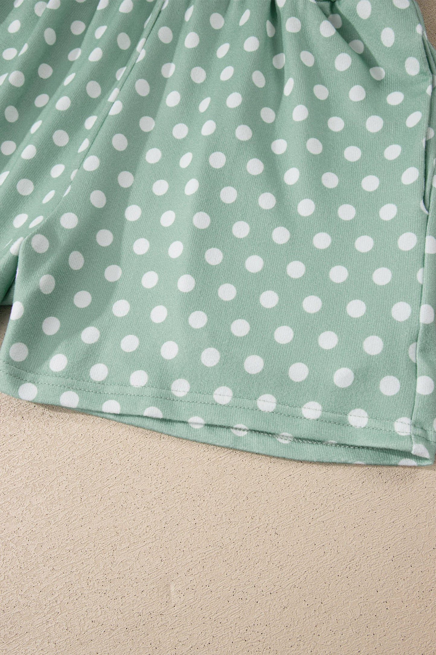 Polka Dot Lounge Short Set Casual Two Piece Outfit
