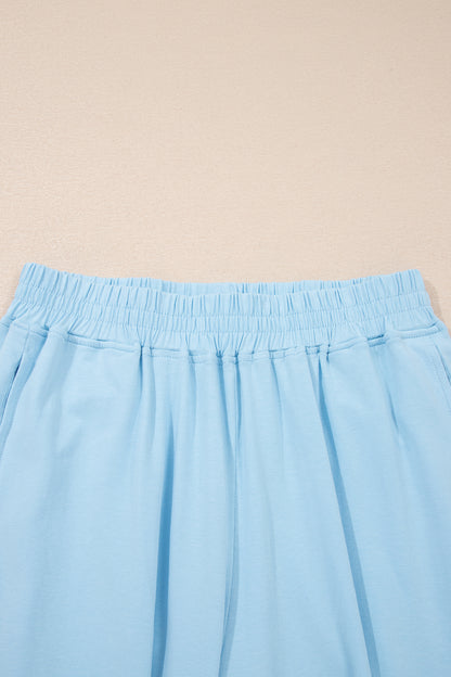 Women Short Sleeve Top Jogger Set Casual Summer Outfit