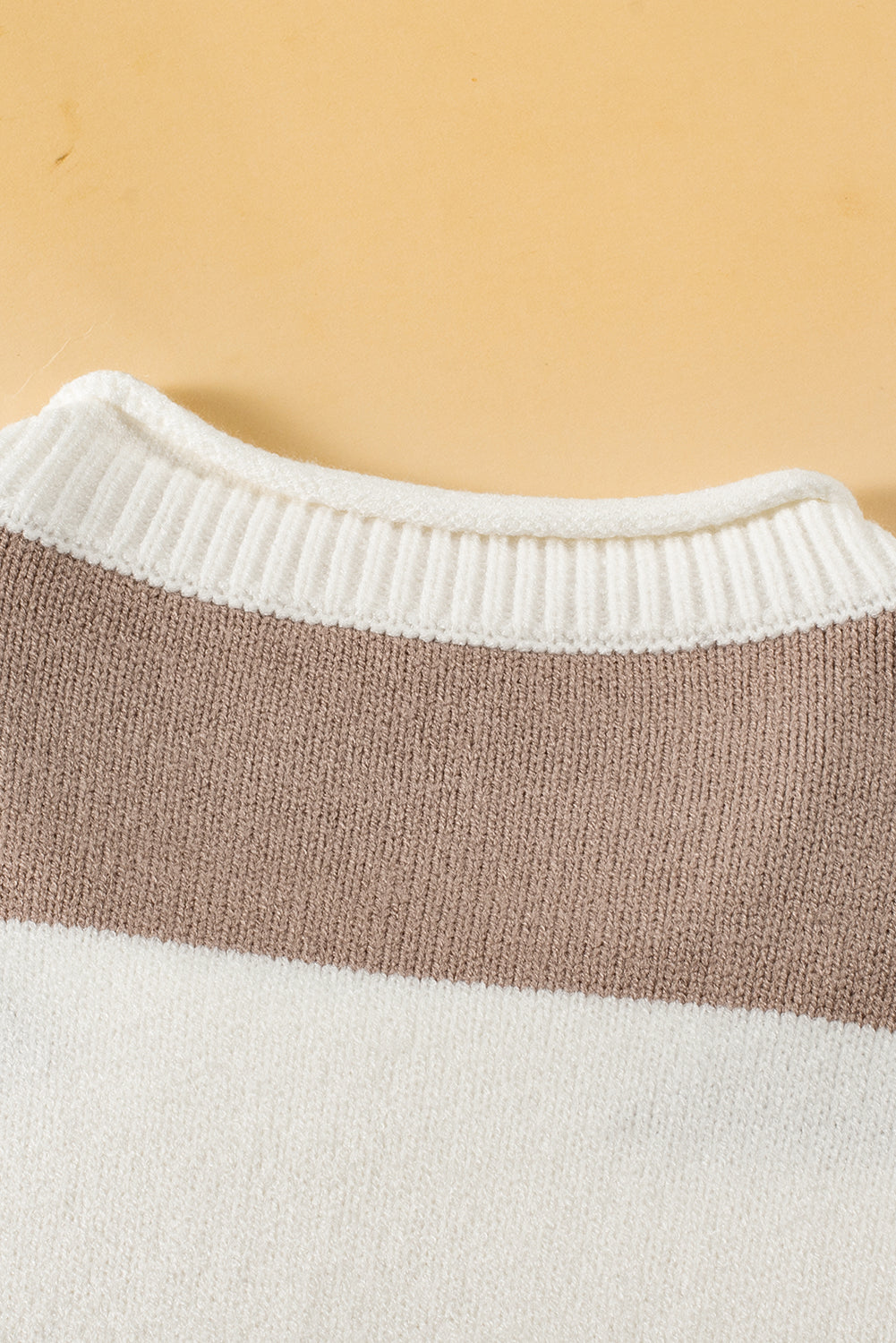 Khaki Stripe Lightweight Knit Short Sleeve Top