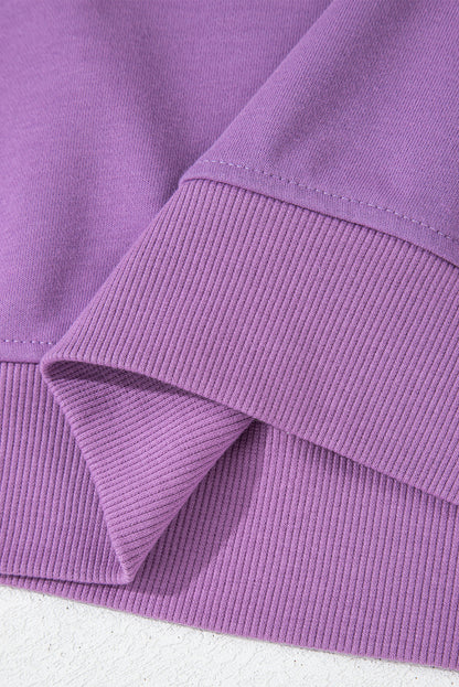 Mauve Colorblock Drop Shoulder Oversized Sweatshirt