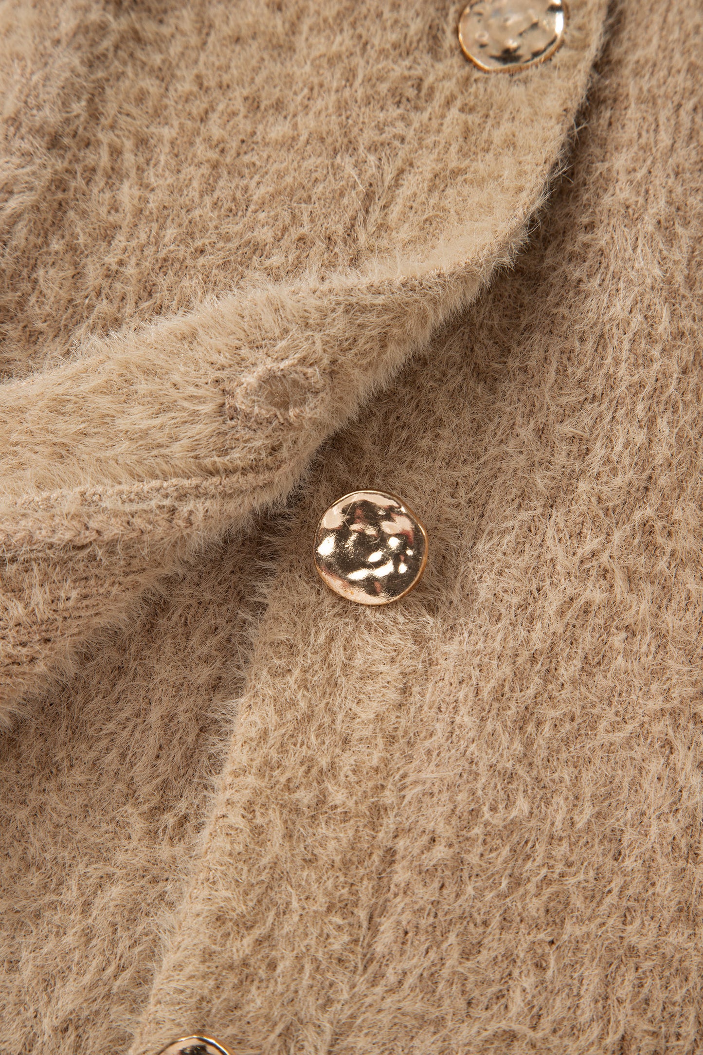 Soft Fuzzy Button Front Long Knit Cardigan with Pockets