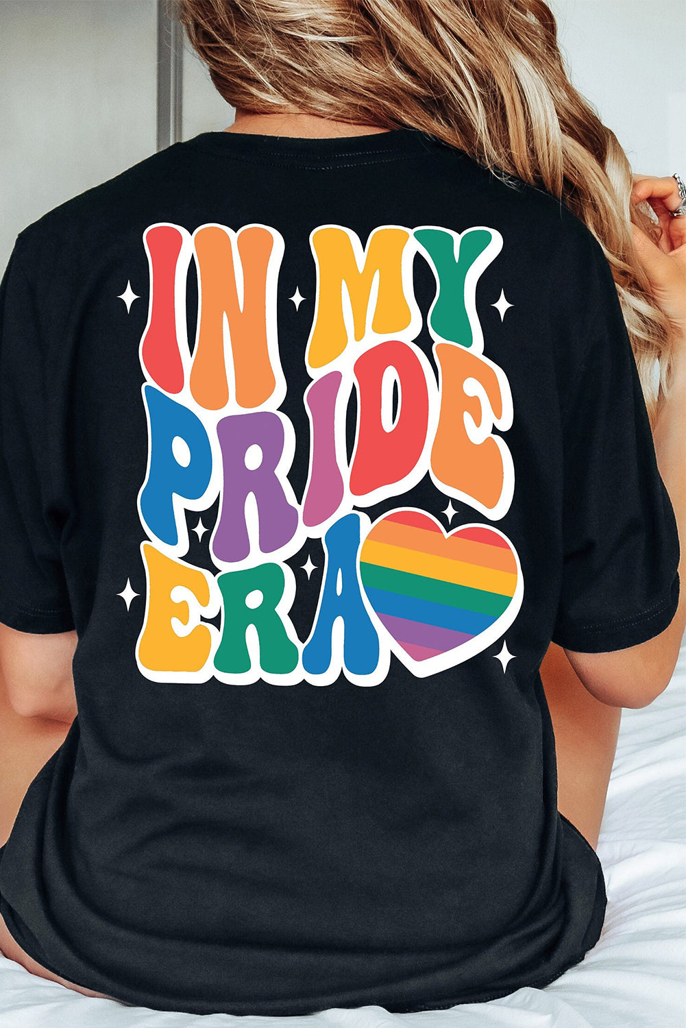 In My Pride Era Rainbow Heart Graphic Cotton Blend Tee