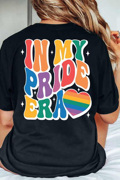 In My Pride Era Rainbow Heart Graphic Cotton Blend Tee