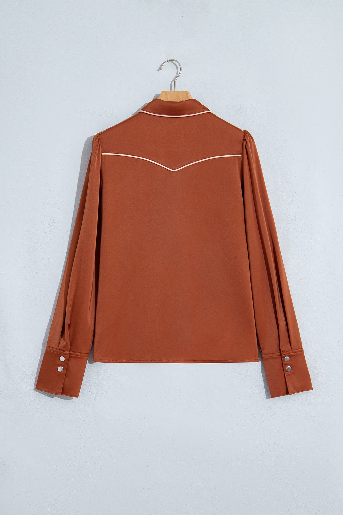 Western Satin Yoke Snap Button Long Sleeve Shirt