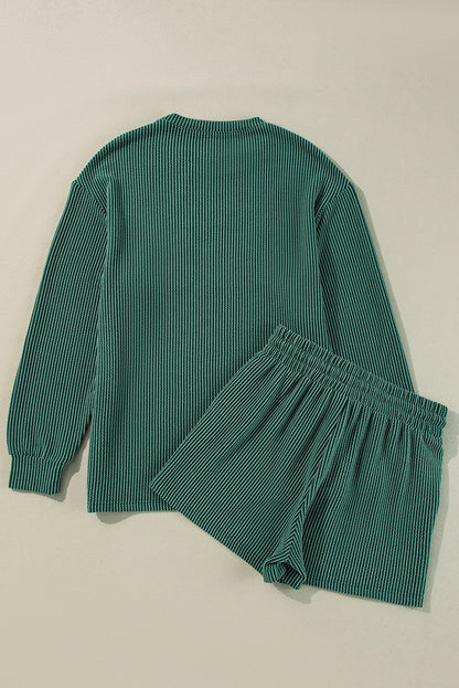 Evergreen Corded MERRY Graphic Long Sleeve Lounge Set