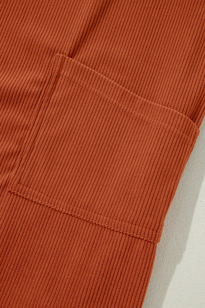 Sleeveless Corduroy Jumper Dress with Utility Pockets