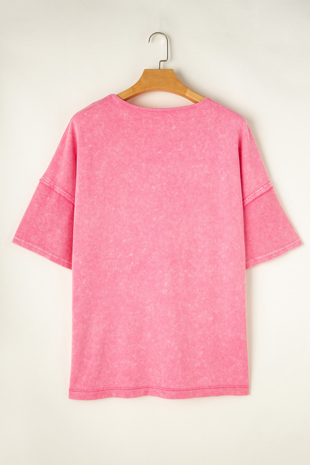 Orchid Petal Mineral Wash Drop Sleeve Patchwork Plus Tee