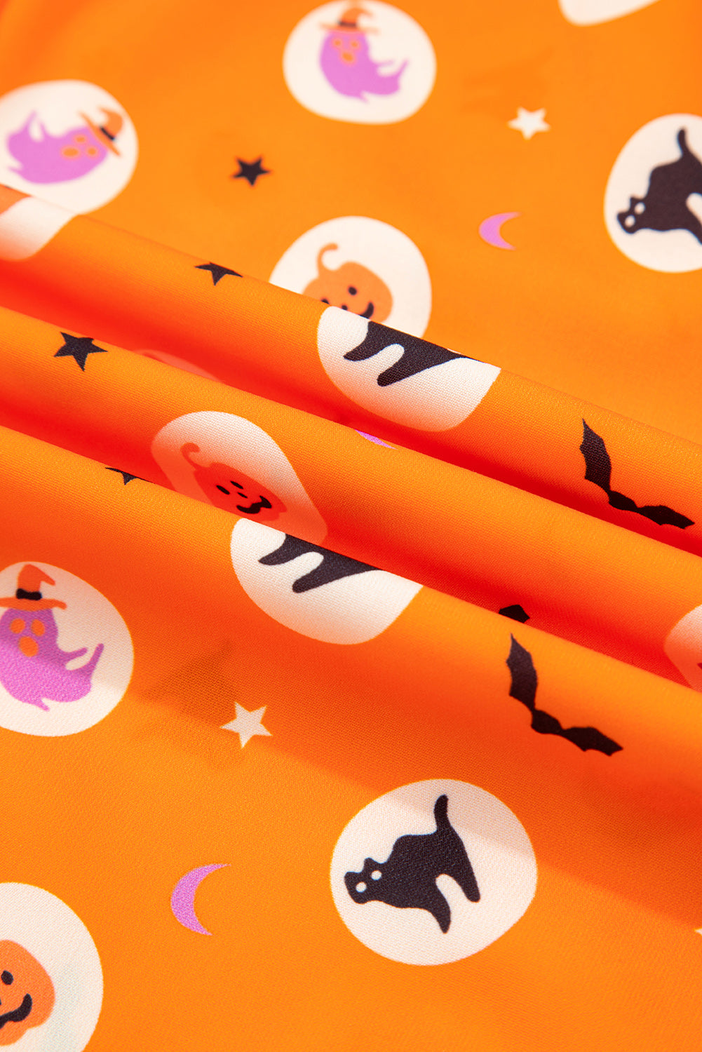 Women's Halloween Pumpkin Print Long Sleeve Pajama Set