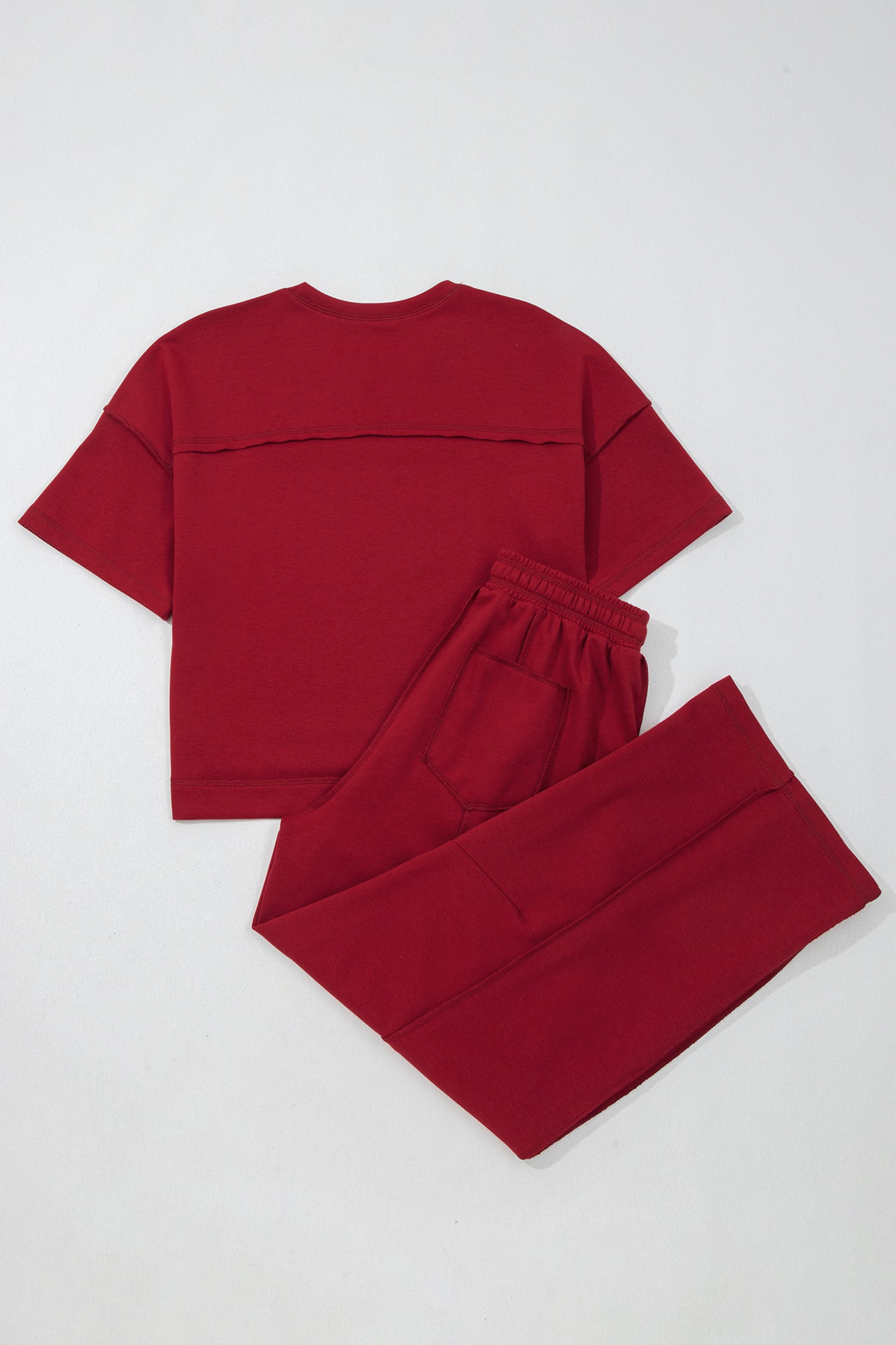 Boxy Tee and Wide Leg Pants Lounge Set Casual Outfit