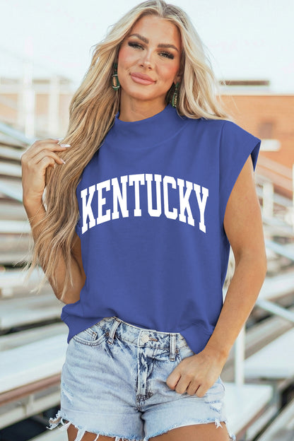 KENTUCKY Graphic Tee Women Sleeveless Summer Top