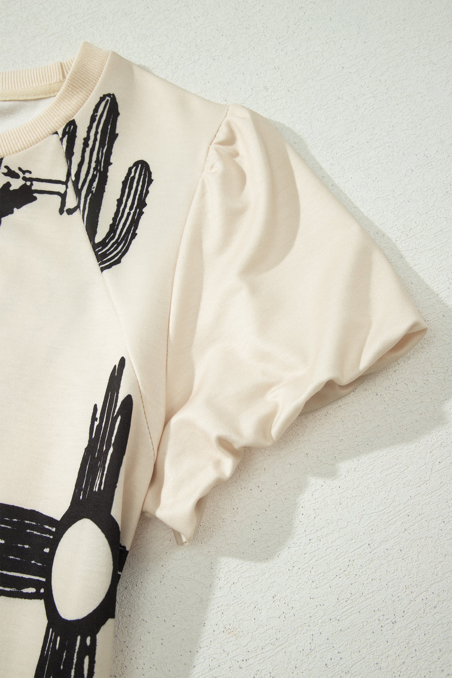 Beige Western Graphic Cowboy Boots Cactus Vintage Tee