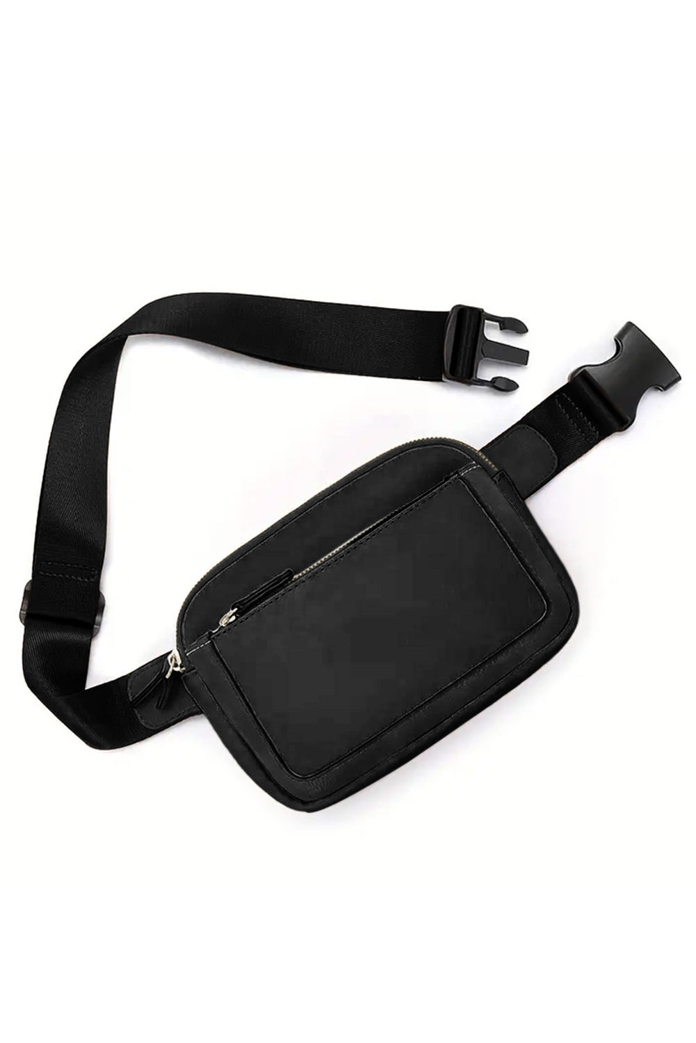 Black PU Leather Mini Crossbody Sling Bag Adjustable Strap