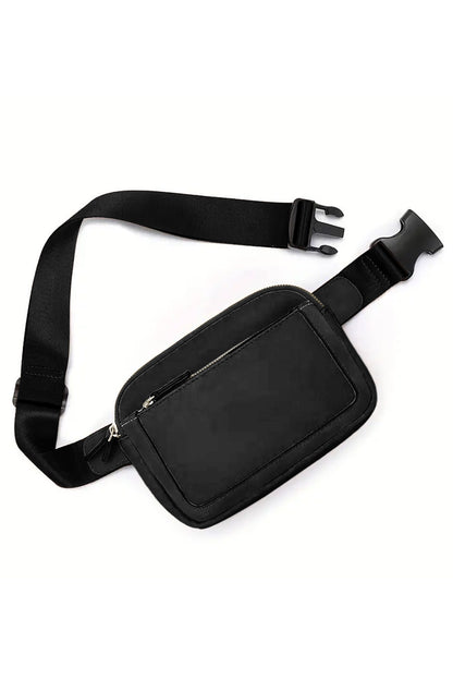 Black PU Leather Mini Crossbody Sling Bag Adjustable Strap