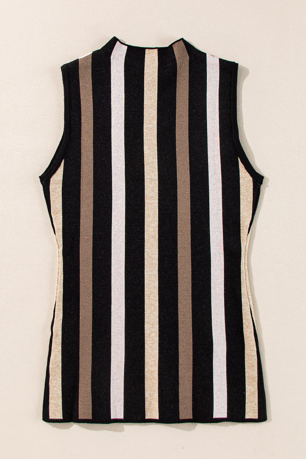 Black Stripe Slim Fit O Neck Sweater Vest