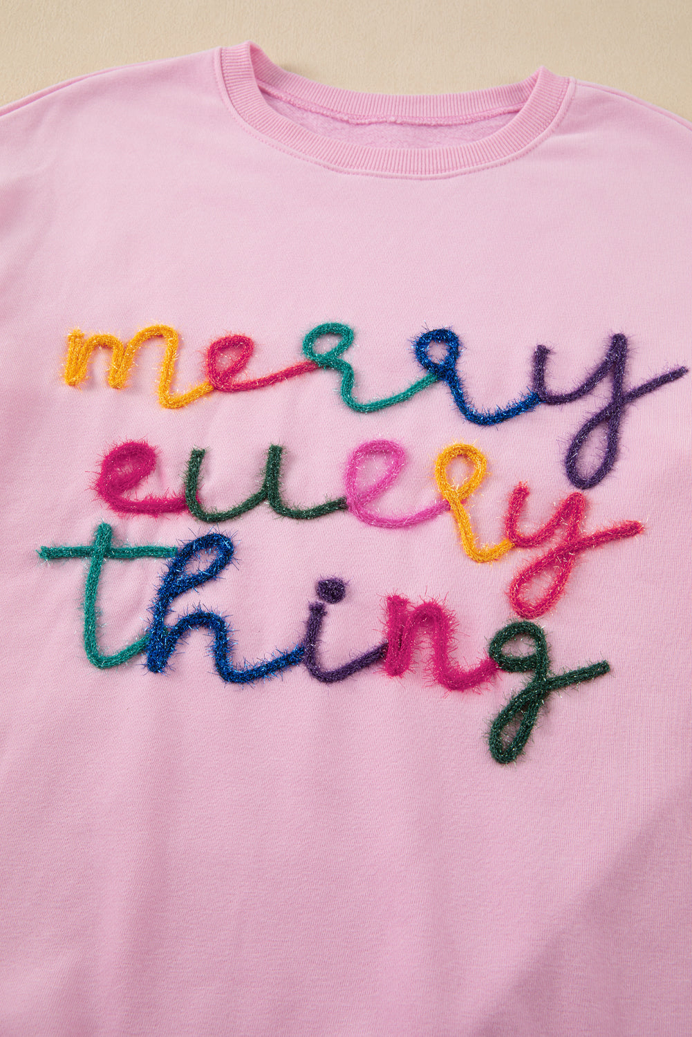 Black Merry Every Thing Tinsel Slogan Sweatshirt