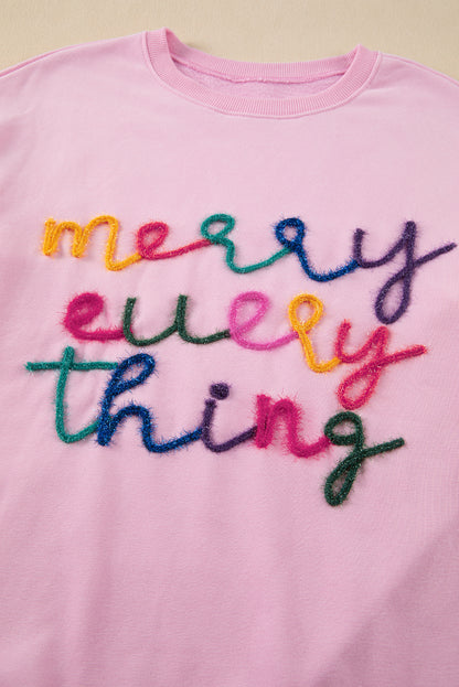 Black Merry Every Thing Tinsel Slogan Sweatshirt