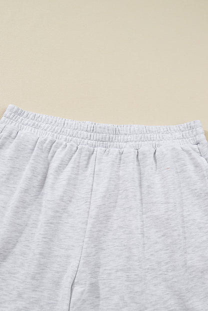 Bow Embroidered Pullover and Shorts Plus Size Set