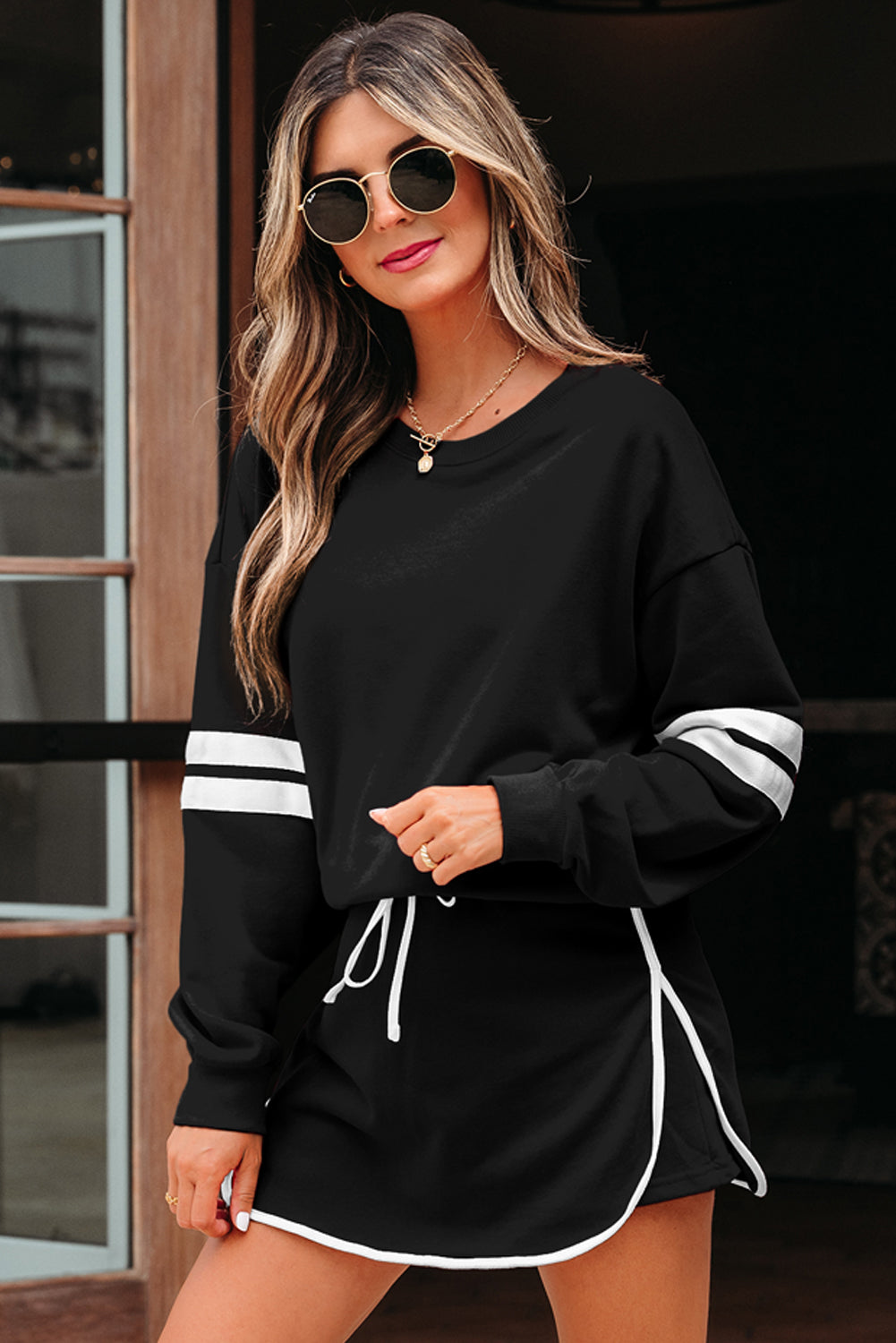 Orange Game Day Varsity Sweatshirt & Skort Set