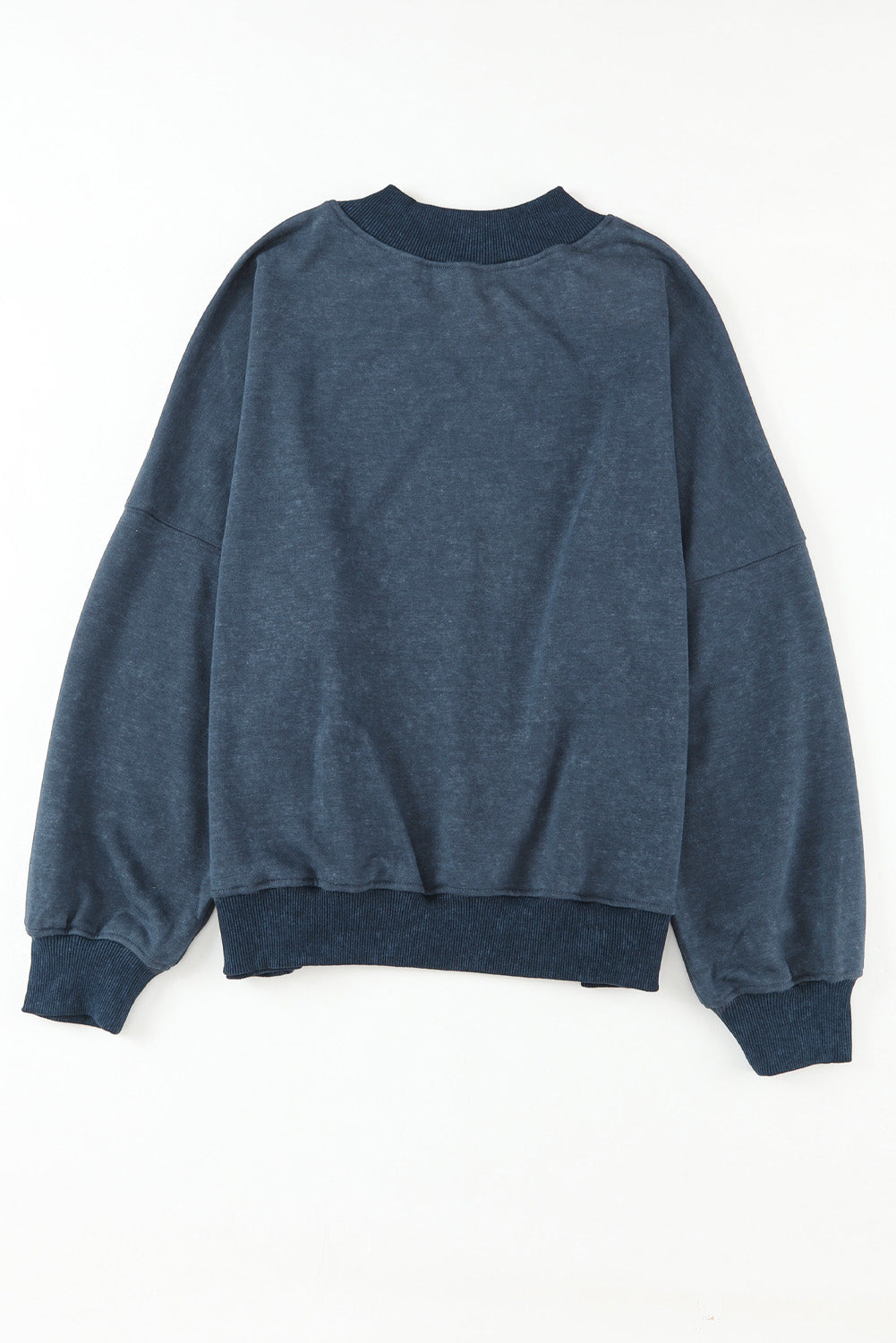 Washed Sky Blue Drop Shoulder Crew Neck Sweatshirt
